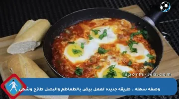 وصفة سهلة.. طريقة جديدة لعمل بيض بالطماطم والبصل طازج وشهي